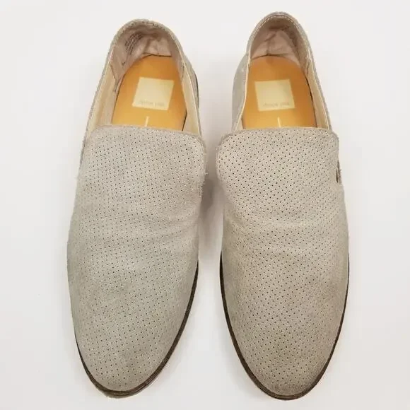 Dolce Vita Carla Perforated Suede Loafers Slip Ons Size 9 - Picture 2 of 7